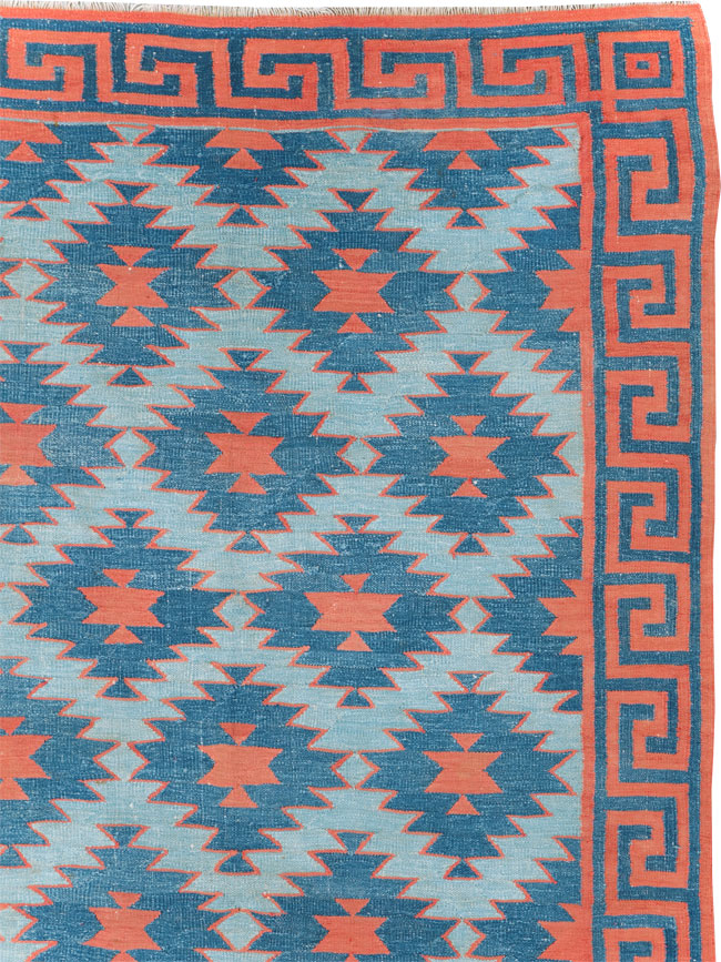 Vintage Indian Flatweave Dhurrie Long Room Size Carpet, No.31471 - Galerie Shabab