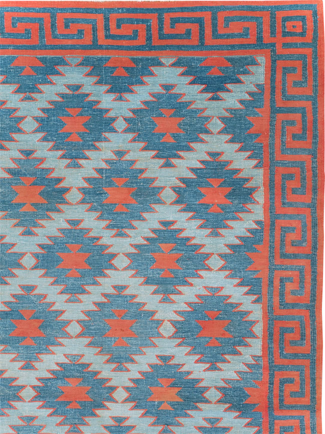 Vintage Indian Flatweave Dhurrie Long Room Size Carpet, No.31471 - Galerie Shabab