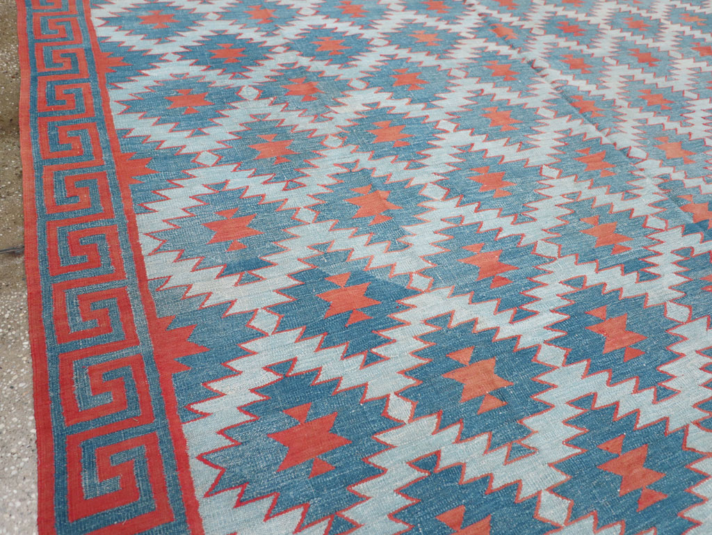 Vintage Indian Flatweave Dhurrie Long Room Size Carpet, No.31471 - Galerie Shabab