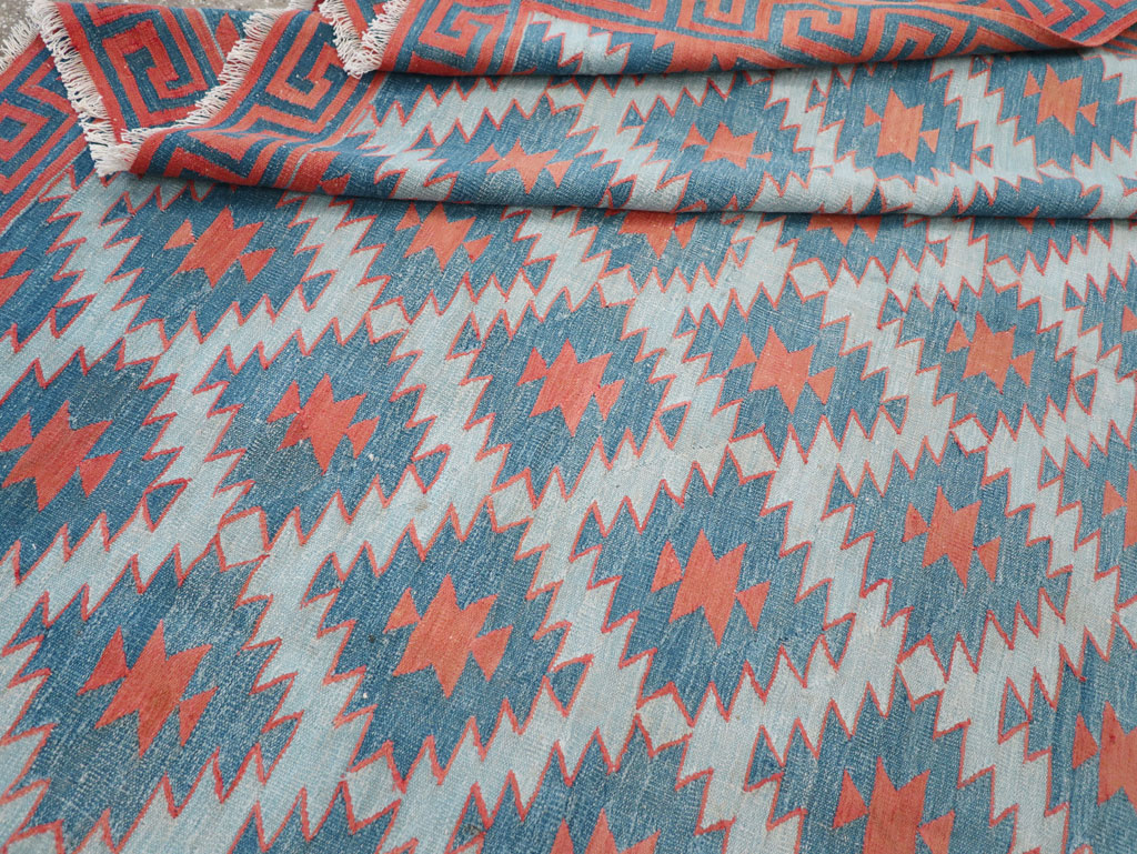 Vintage Indian Flatweave Dhurrie Long Room Size Carpet, No.31471 - Galerie Shabab