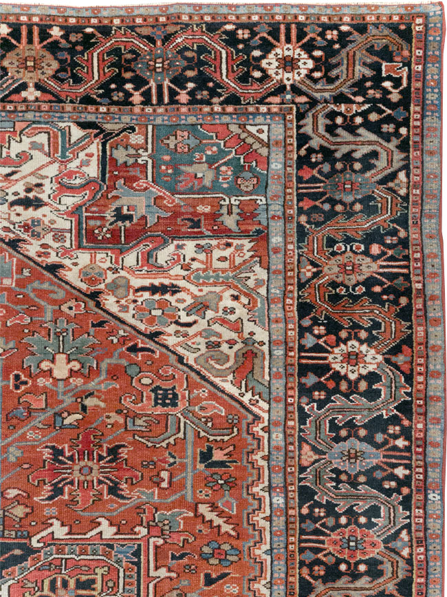 Vintage Persian Heriz Room Size Carpet, No.31485 - Galerie Shabab