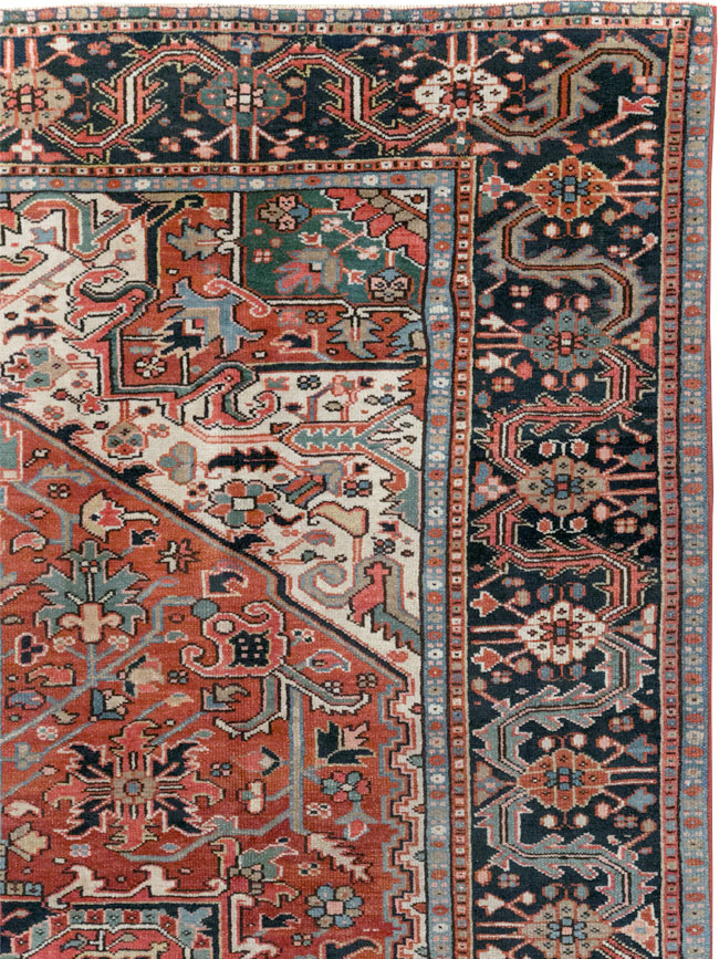 Vintage Persian Heriz Room Size Carpet, No.31485 - Galerie Shabab