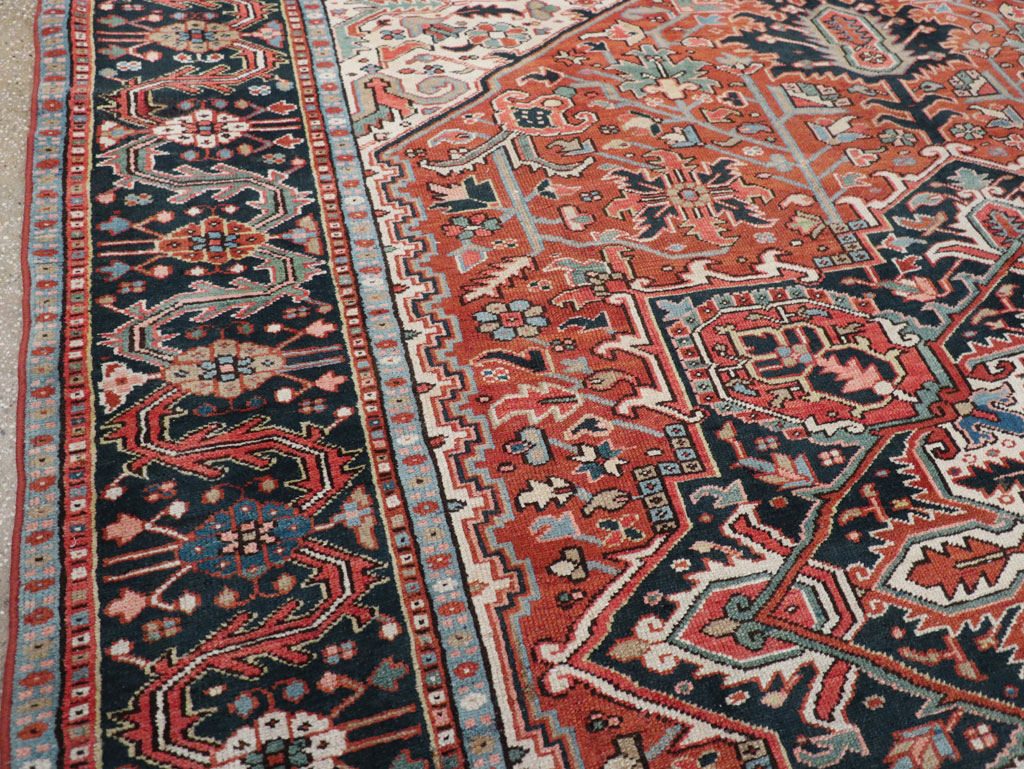 Vintage Persian Heriz Room Size Carpet, No.31485 - Galerie Shabab