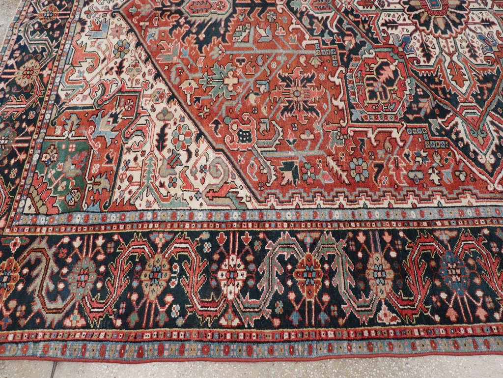 Vintage Persian Heriz Room Size Carpet, No.31485 - Galerie Shabab