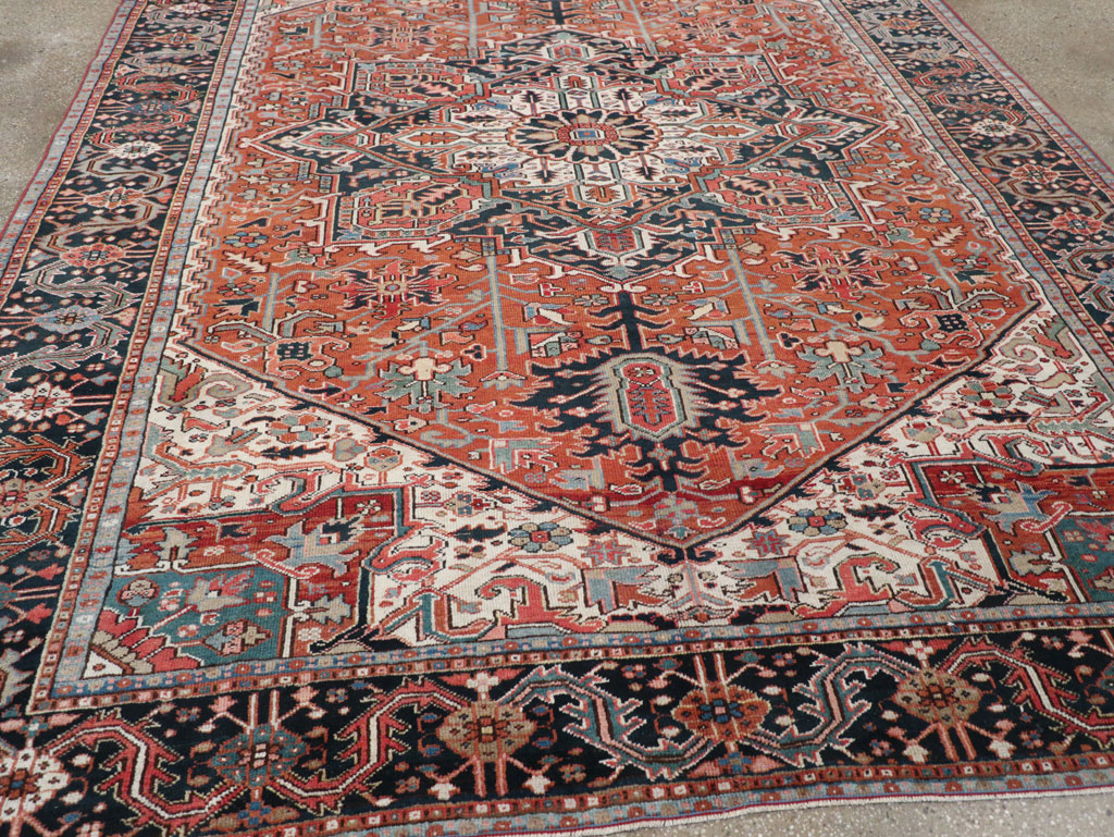 Vintage Persian Heriz Room Size Carpet, No.31485 - Galerie Shabab
