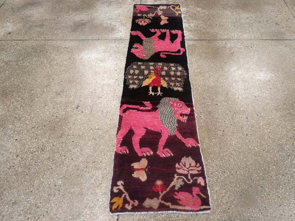 Vintage Tibetan Small Pictorial Runner, No.31487 - Galerie Shabab