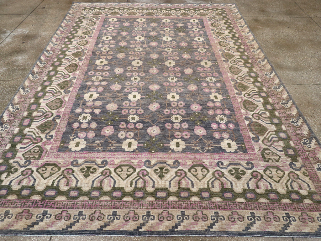 Modern East Turkestan Khotan Room Size Carpet, No.31495 - Galerie Shabab