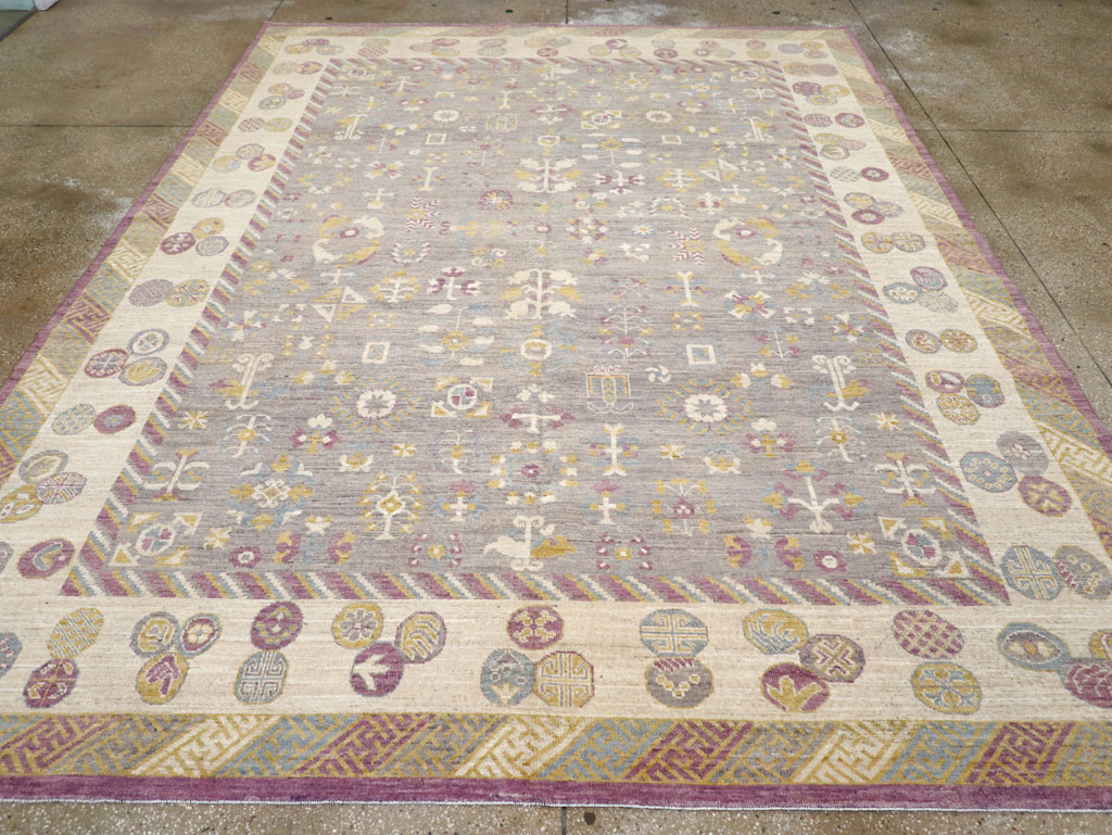 Modern East Turkestan Khotan Room Size Carpet, No.31496 - Galerie Shabab