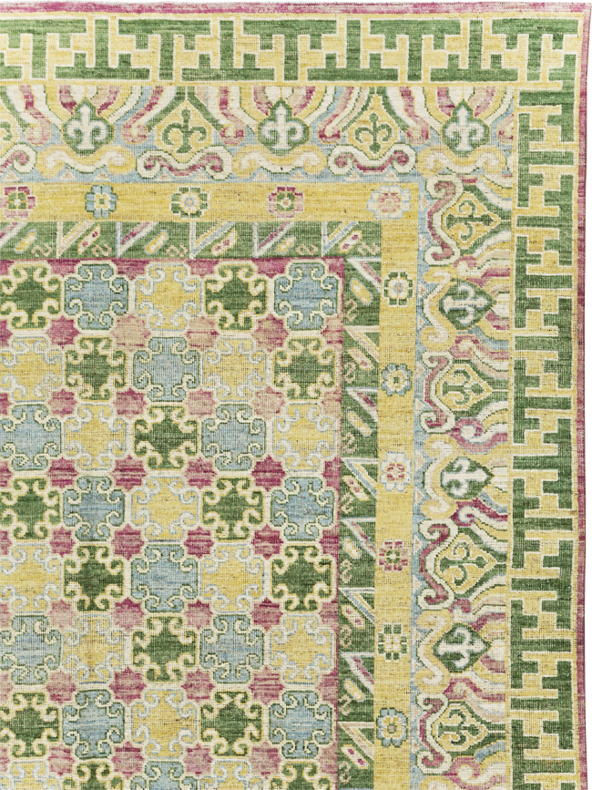 Modern East Turkestan Khotan Room Size Carpet, No.31497 - Galerie Shabab