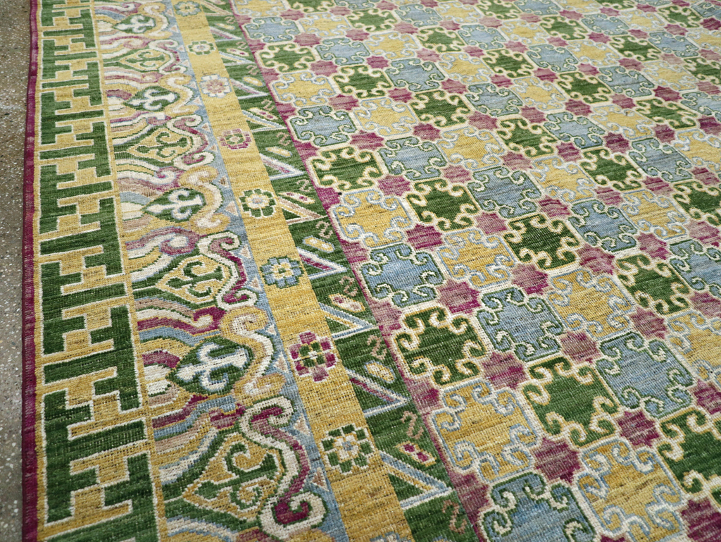 Modern East Turkestan Khotan Room Size Carpet, No.31497 - Galerie Shabab