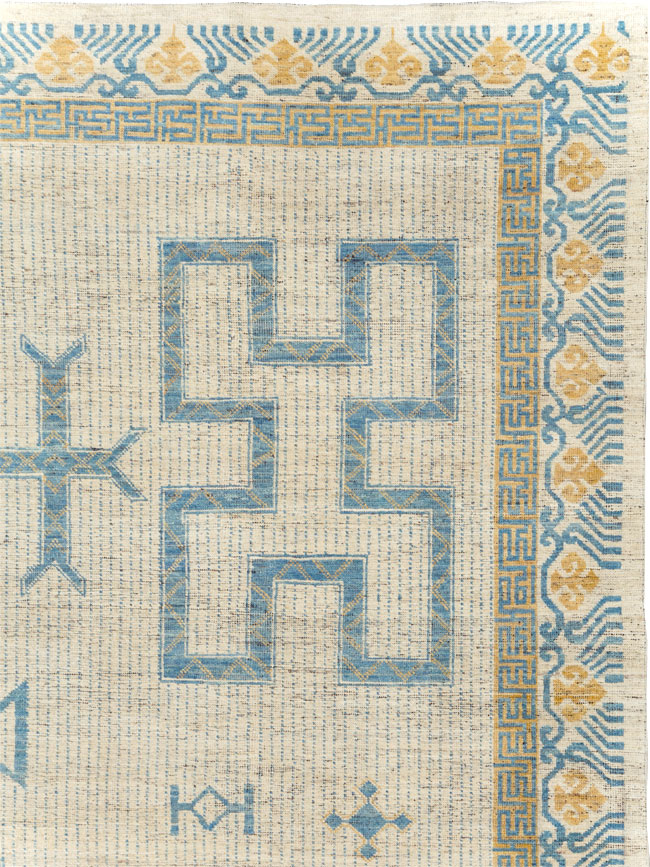 African Tuareg Inspired Modern East Turkestan Khotan Room Size Carpet, No.31498 - Galerie Shabab