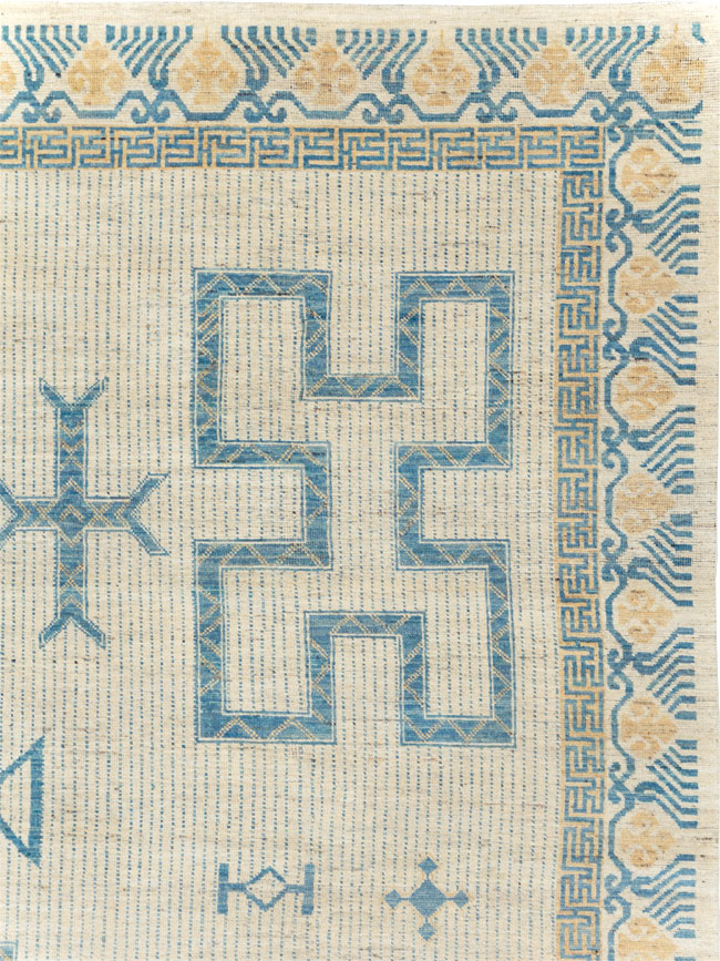 African Tuareg Inspired Modern East Turkestan Khotan Room Size Carpet, No.31498 - Galerie Shabab