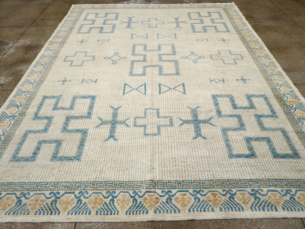 African Tuareg Inspired Modern East Turkestan Khotan Room Size Carpet, No.31498 - Galerie Shabab