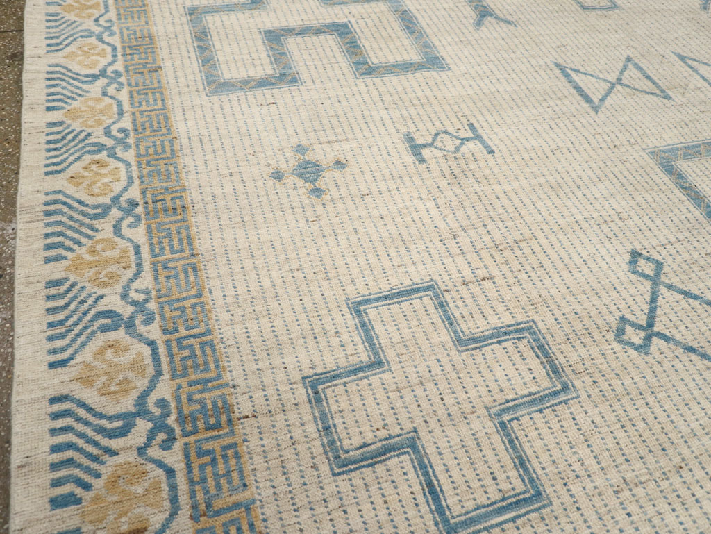 African Tuareg Inspired Modern East Turkestan Khotan Room Size Carpet, No.31498 - Galerie Shabab