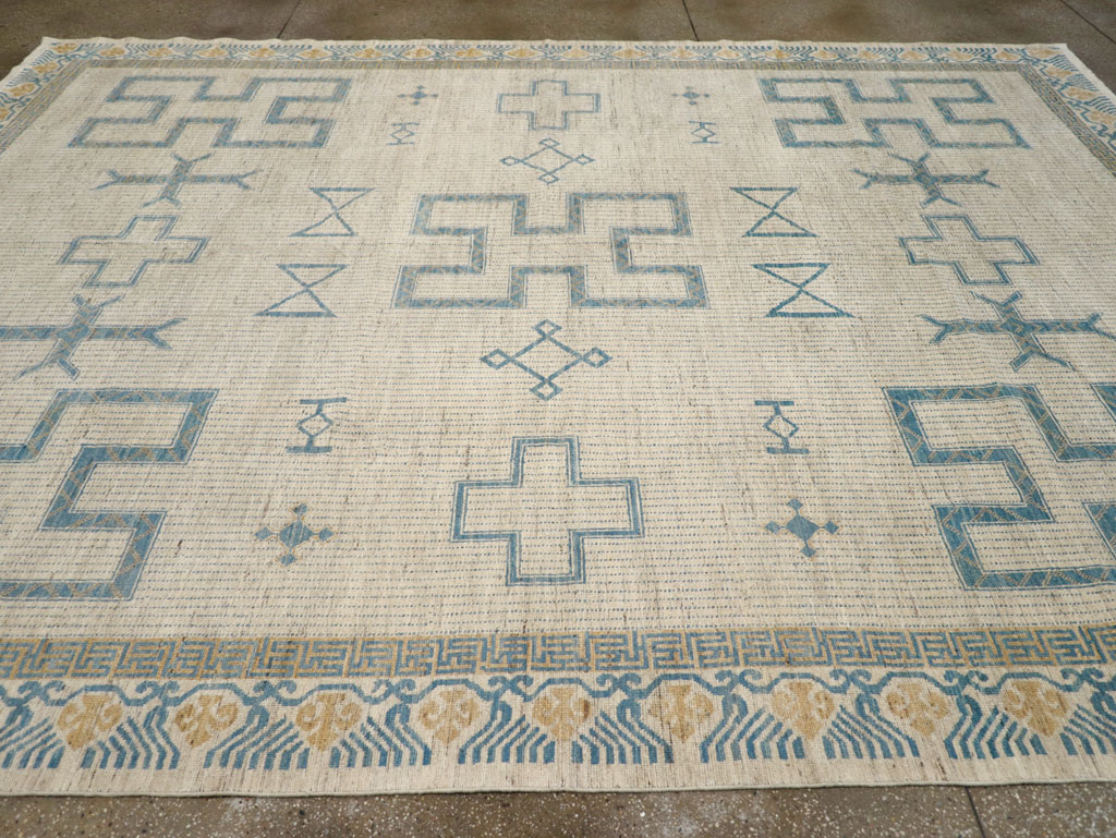African Tuareg Inspired Modern East Turkestan Khotan Room Size Carpet, No.31498 - Galerie Shabab