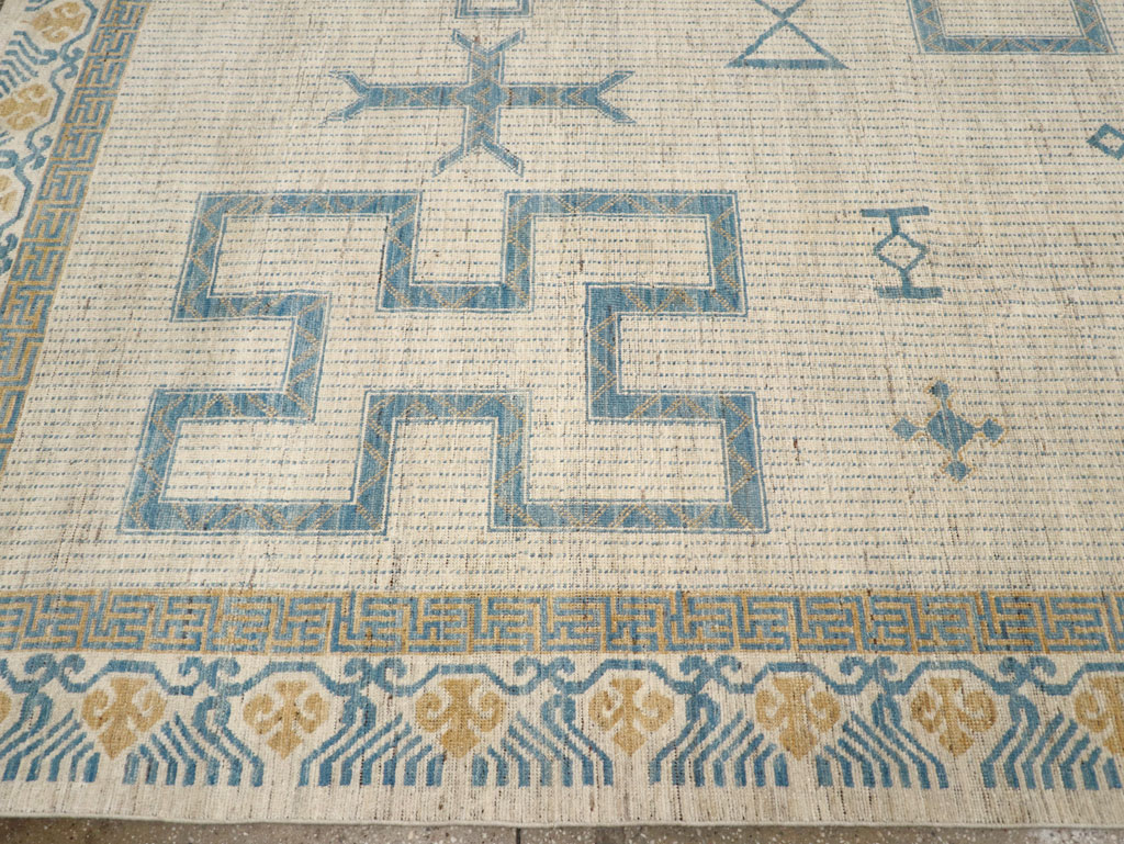 African Tuareg Inspired Modern East Turkestan Khotan Room Size Carpet, No.31498 - Galerie Shabab