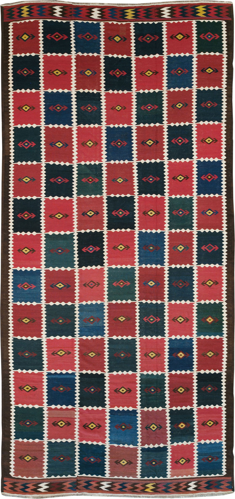 Vintage Turkish Kilim Long and Narrow Gallery Carpet, No.31509 - Galerie Shabab