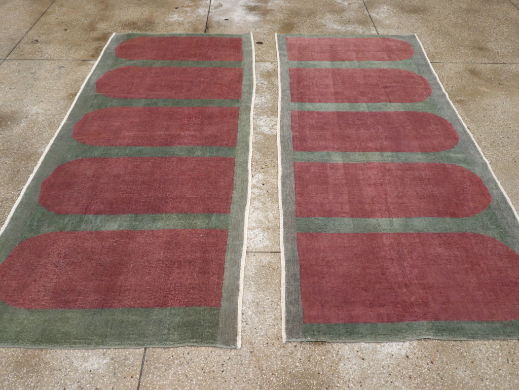 Vintage Turkish Art Deco Style Rug, No.31513 - Galerie Shabab