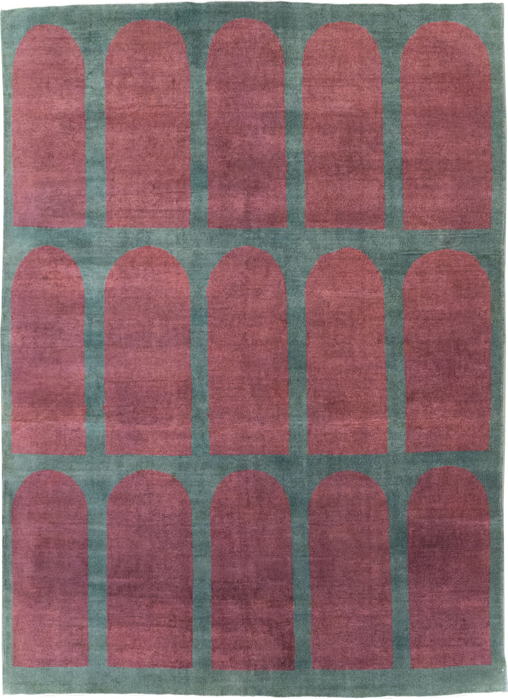 Vintage Turkish Art Deco Style Room Size Carpet, No.31514 - Galerie Shabab