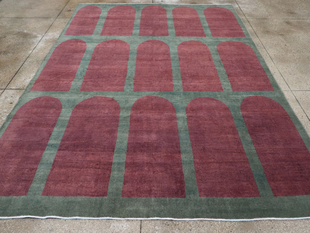 Vintage Turkish Art Deco Style Room Size Carpet, No.31514 - Galerie Shabab