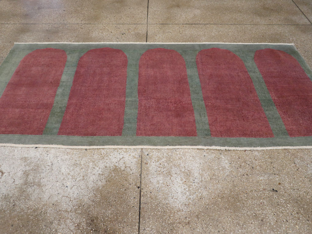 Vintage Turkish Art Deco Style Rug, No.31515 - Galerie Shabab