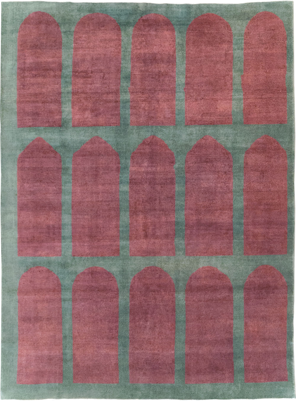 Vintage Turkish Art Deco Style Room Size Carpet, No.31516 - Galerie Shabab