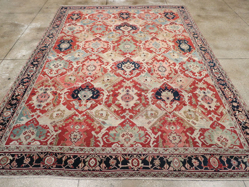 Antique Persian Heriz Room Size Carpet, No.31518 - Galerie Shabab
