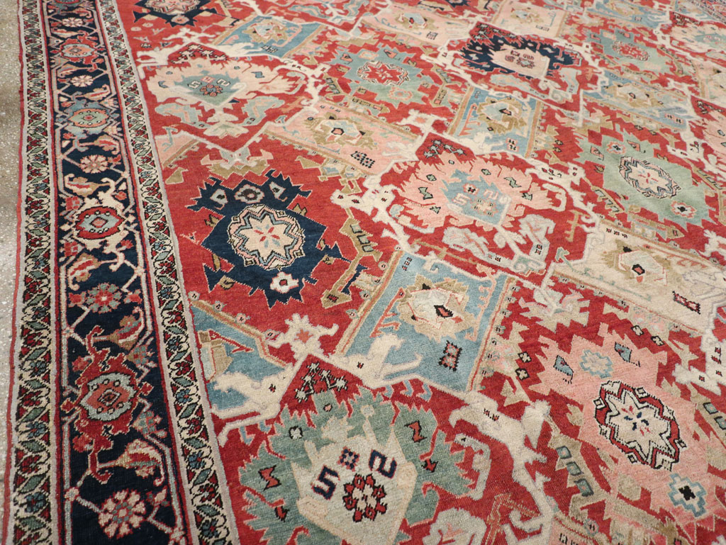 Antique Persian Heriz Room Size Carpet, No.31518 - Galerie Shabab