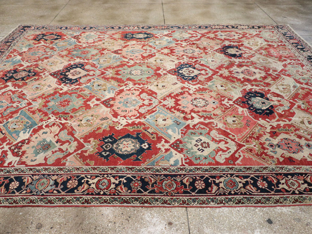 Antique Persian Heriz Room Size Carpet, No.31518 - Galerie Shabab