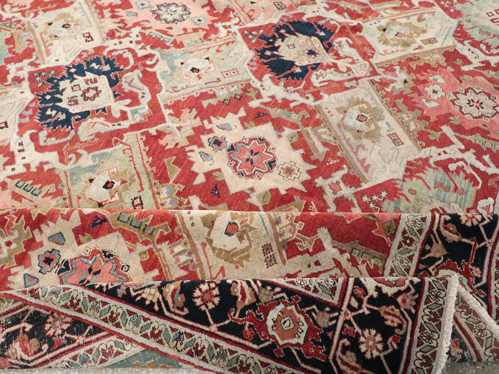 Antique Persian Heriz Room Size Carpet, No.31518 - Galerie Shabab