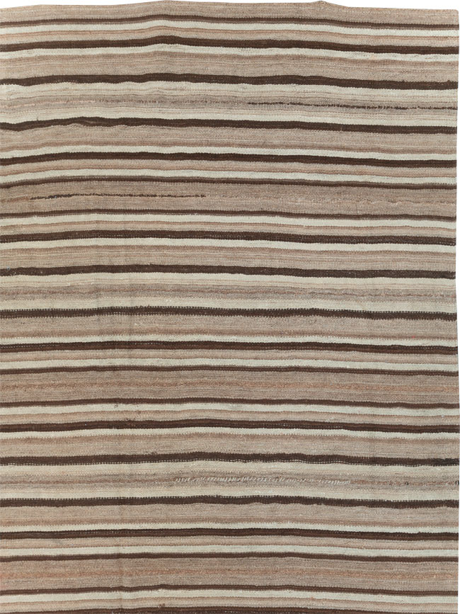 Vintage Turkish Flatweave Kilim Square Room Size Carpet, No.31529 - Galerie Shabab