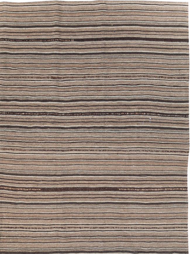 Vintage Turkish Flatweave Kilim Room Size Carpet, No.31530 - Galerie Shabab