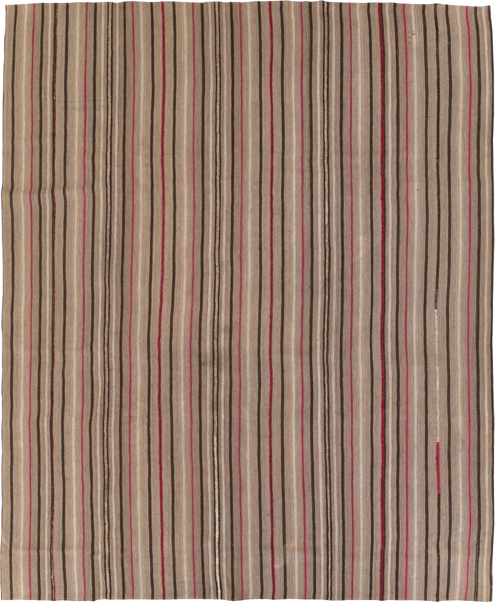 Vintage Turkish Flatweave Kilim Small Room Size Carpet, No.31536 - Galerie Shabab