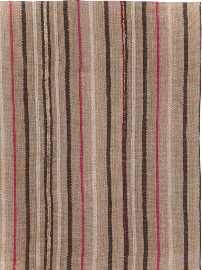 Vintage Turkish Flatweave Kilim Small Room Size Carpet, No.31536 - Galerie Shabab