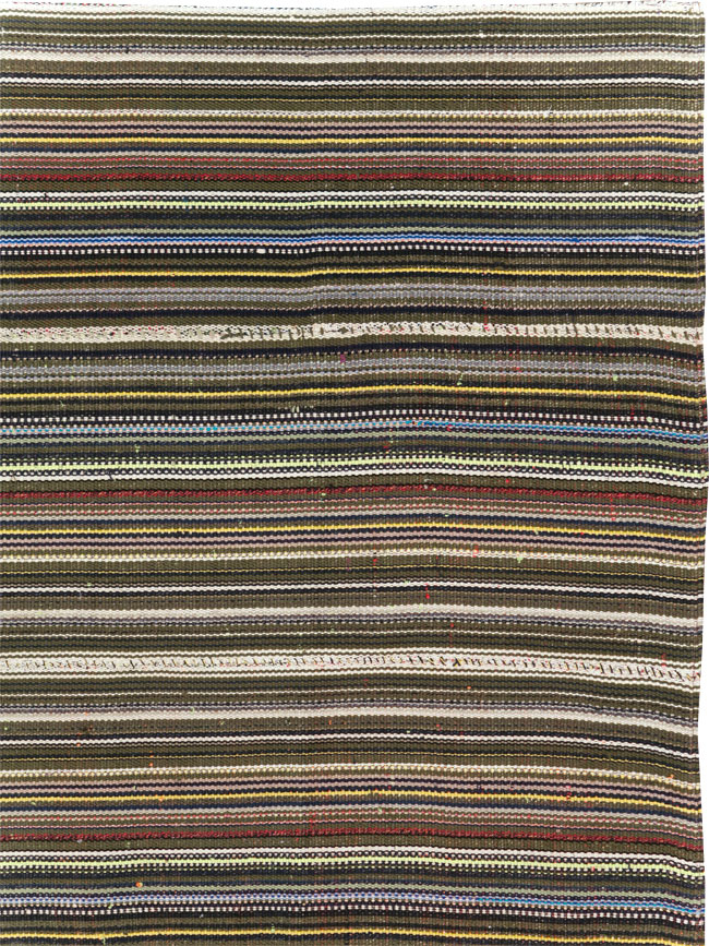 Vintage Turkish Flatweave Kilim Small Room Size Carpet, No.31537 - Galerie Shabab