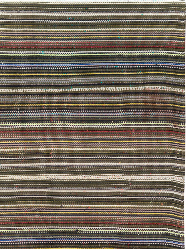 Vintage Turkish Flatweave Kilim Small Room Size Carpet, No.31537 - Galerie Shabab
