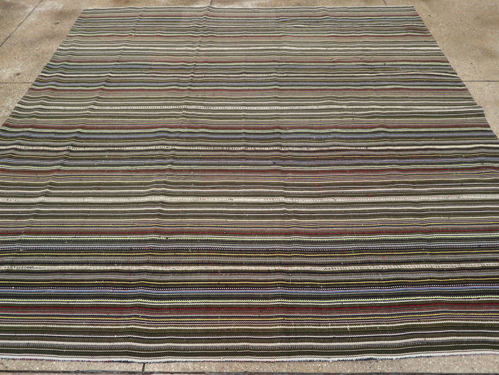 Vintage Turkish Flatweave Kilim Small Room Size Carpet, No.31537 - Galerie Shabab