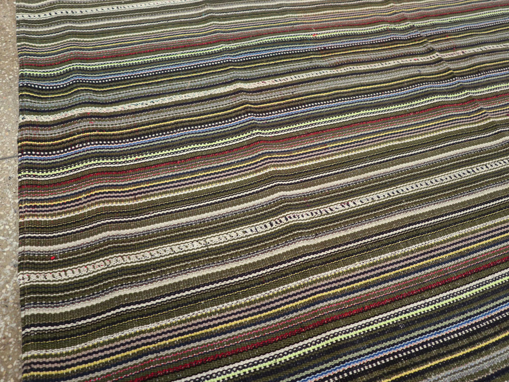 Vintage Turkish Flatweave Kilim Small Room Size Carpet, No.31537 - Galerie Shabab