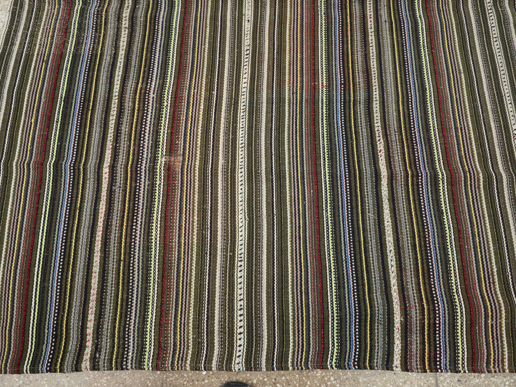 Vintage Turkish Flatweave Kilim Small Room Size Carpet, No.31537 - Galerie Shabab