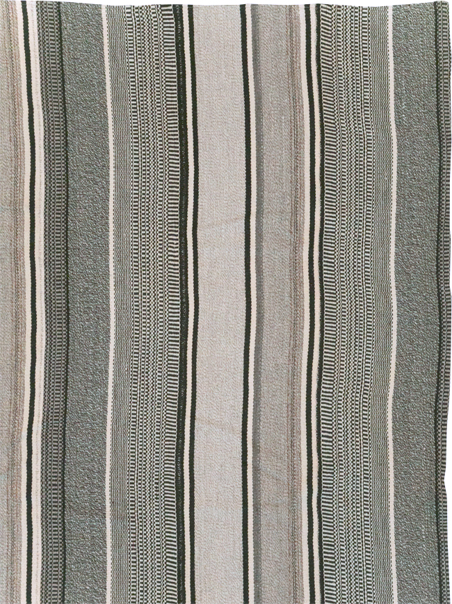 Modern Turkish Flatweave Large Room Size Carpet, No.31541 - Galerie Shabab