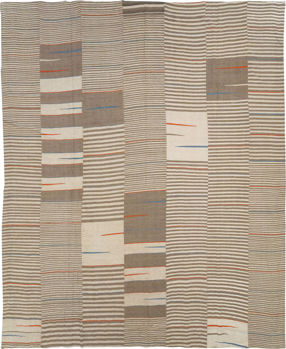 Modern Turkish Flatweave Large Room Size Carpet, No.31543 - Galerie Shabab