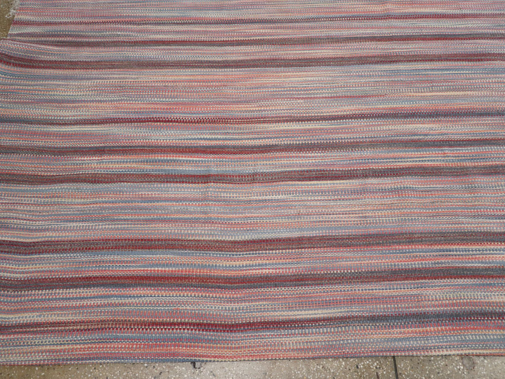 Modern Turkish Flatweave Room Size Carpet, No.31545 - Galerie Shabab