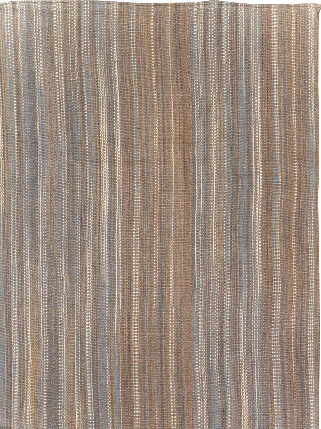 Modern Turkish Flatweave Room Size Carpet, No.31547 - Galerie Shabab