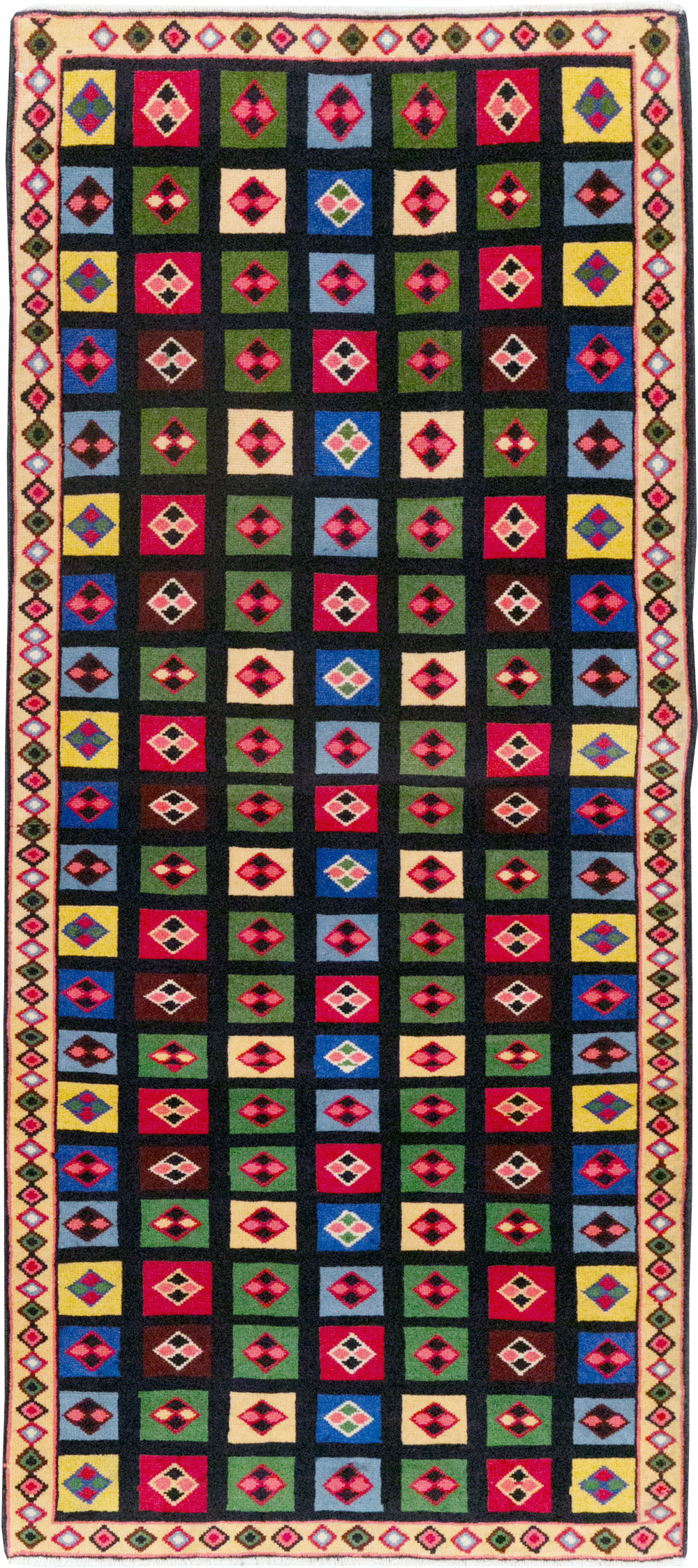 Vintage Persian Mahal Throw Rug, No.31548 - Galerie Shabab