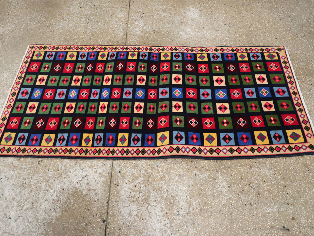 Vintage Persian Mahal Throw Rug, No.31548 - Galerie Shabab