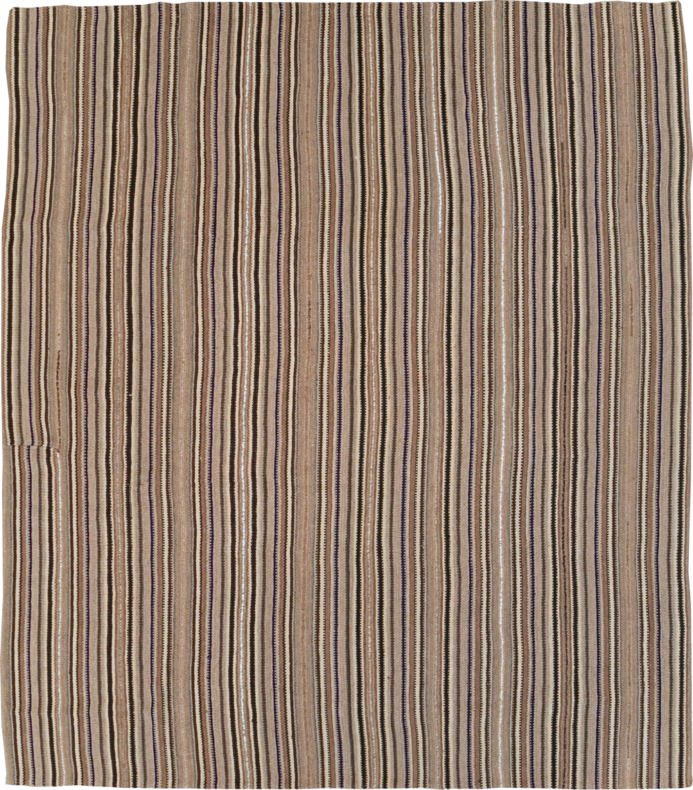 Vintage Turkish Flatweave Kilim Small Room Size Carpet, No.31551 - Galerie Shabab