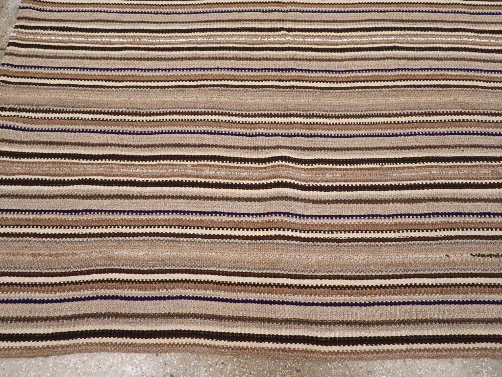 Vintage Turkish Flatweave Kilim Small Room Size Carpet, No.31551 - Galerie Shabab