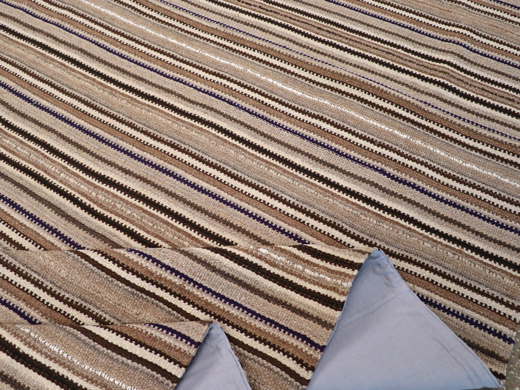 Vintage Turkish Flatweave Kilim Small Room Size Carpet, No.31551 - Galerie Shabab