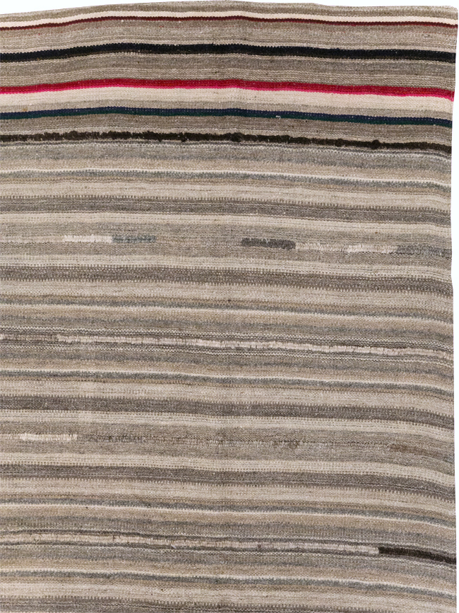 Vintage Turkish Flatweave Kilim Small Room Size Carpet, No.31553 - Galerie Shabab