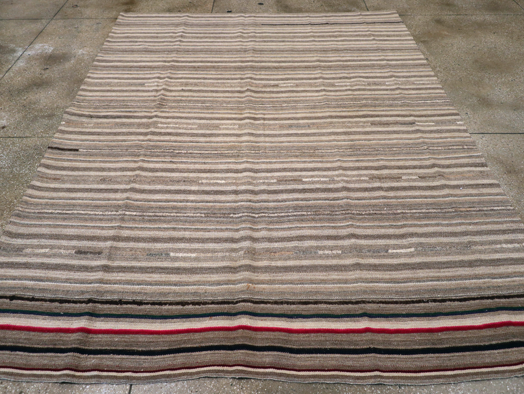 Vintage Turkish Flatweave Kilim Small Room Size Carpet, No.31553 - Galerie Shabab
